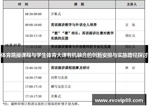 体育跳操课程与学生体育大课有机融合的创新安排与实施路径探讨