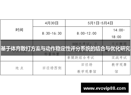 基于体育散打方案与动作稳定性评分系统的结合与优化研究